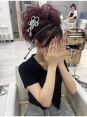 お祭りヘア  盛り髪カールアップ