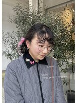 シアン 矢場町店(CYAN.)&nbsp;なみなみ前髪パーマ×リボンアレンジ