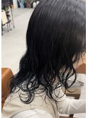 韓国パーマ×ブルーブラック