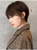 くびれヘア/アプリコットオレンジ/ショートボブ/原宿