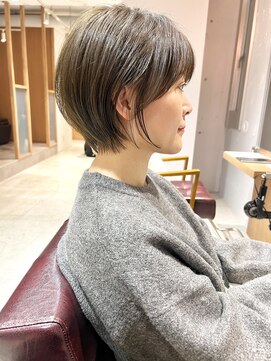 ラミエ バイ メルト 吉祥寺(lamie by melt) *滝田*似合わせ小顔フェザーショートボブカットオリーブブラウン