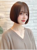 ショート 丸みボブ 顔周り 再現性 20代30代 ブラウンカラー