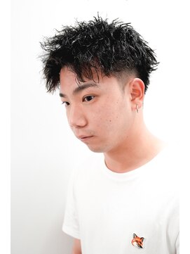 グラシアス(gracias) メンズカットフェードスパイキーショートブルーブラック0705