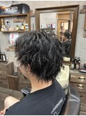 MEN’S HAIR/ブルーブラック/フェザーパーマ/ 印西　印西市