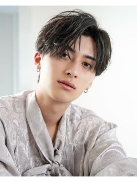 オーシャントーキョー 心斎橋(OCEAN TOKYO WEST) シースルーセンターパートツーブロックラウンドマッシュウルフ