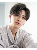 シースルーセンターパートツーブロックラウンドマッシュウルフ