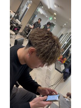 イーラ アメ村店(era) ブラウンベースメッシュ縦落ちツイスパ