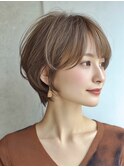 大人ショートボブ白髪ぼかし脱白髪染め30代40代50代60代♪