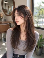 バグズ ヘアデザイン 桔梗が丘店(Baguz HAIR DESIGN) 小顔見せ韓国レイヤーロング髪質改善シースルーバング