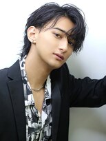 リップス 表参道店(LIPPS)&nbsp;耳かけマッシュウルフ【ルーズスパイラルパーマ】センターパート