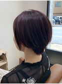 ピンク×ショートボブ