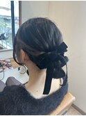 シニヨン　パーティーヘアセット