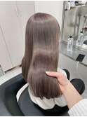 5977ブリーチなしダブルカラーミルクティーアッシュストレート