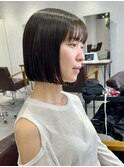 ナチュラルカラー顎下ボブ