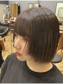 【顔まわり】黒髪/ボブルフ/ネビージュ/小顔/ワンレン
