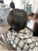 白髪ぼかしハイライト+オリーブカラー