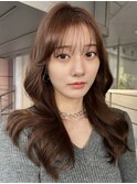 オンニヘア 2wayバング韓国ヘアーラベンダーブラウンベージュ☆