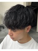 波巻きパーマ/刈り上げマッシュ/メンズパーマ
