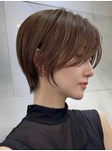 表参道髪質改善カラーウルフショートカットベージュアッシュ40代