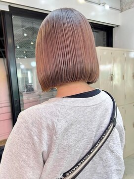 アフターニュース 新潟(afternews) ボブ/ミルクティーベージュカラー/ブリーチ/ダブルカラー/新潟