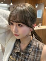 ヴィヴィッド オモテサンドウ(ViViD omotesando)&nbsp;オリーブベージュ 顔周りカット 前髪カット 透明感カラー