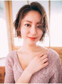 ナチュラルかきあげボブ