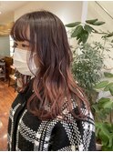 ピンクブラウンのグラデーションカラー