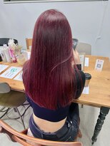 ヘアー アイス 御器所本店(HAIR ICI) 大人可愛い艶髪秋色カラー暖色ボルドーカラーロングレイヤー