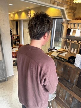 ヘアメイク リヴ(Hair Make Liv) メンズカット×ハイライト×アッシユベージュ