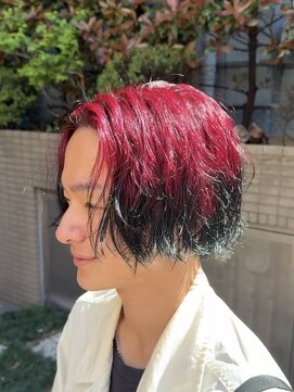 スタジオフォーエイチ(STUDIO 4H) エンドカラー/刈り上げセンターパート/ミディアムパーマ