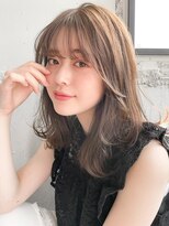 アグノス 青山(Agnos) シースルーバング前髪セミディミニウルフチェリーブラウン