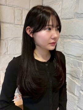 ポイントファイブバイソレイユ 小松店.5 by SOLEIL) ロング顔まわりカット黒髪レイヤー