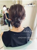 お呼ばれヘアセット/結婚式ヘアセット/シニヨン