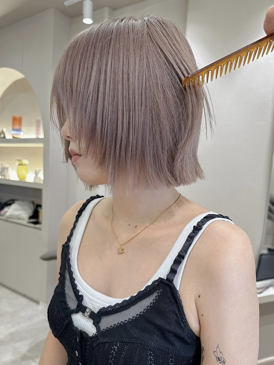 透明感ピンクベージュ/表参道ボブ/女性美容師