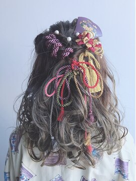 卒業式和アクセ×ハーフアップ