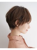 大人可愛い20代30代40代黒髪前下がりショートボブ丸みショート◎