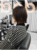 サンドベージュ×切りっぱなしボブ【田野剛大】梅田