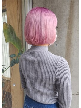 ヘア ロビー(hair Lobby) ピンク×ボブ