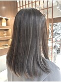 30代40代◎春カラー◎大人細めグレージュハイライト×レイヤー