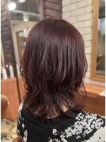 ヘアメイク フレンシア(hair make flencia)&nbsp;艶やかチェリーピンクのくびれウルフ【186スタイル】