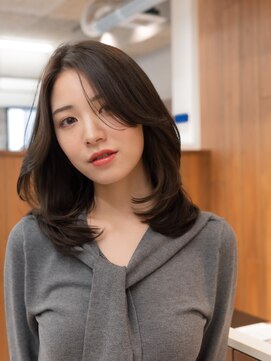 メラク 渋谷(Merak) 【大人上品】ワンカールでふわっと動く前髪なしレイヤーミディ