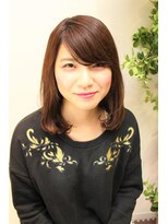 ヘアールーム ルズ 武蔵浦和(Hair Room Luz)&nbsp;流し前髪×クラシカルミディ