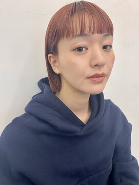 キサイ バズ(kisai BUZZ) 切りっぱなしボブ×ピンクベージュ[kisai]