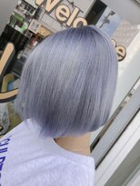 ラビス クローバー(Lovis clover) ホワイトシルバーアッシュ くすみブルー ミニウルフ