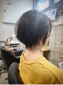 大人ショートヘアイルミナカラーグレーベージュ