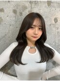 韓国前髪×ショコラアッシュ【新宿/髪質改善/ふんわりカール】