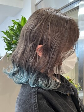 ジエクト カナウ(The Ect canow) 透明感グレージュカラーデザインカラーミントグリーン裾カラー