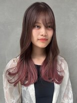 ガーデンヨコハマ(GARDEN YOKOHAMA) セミロング グラデーションカラー ピンク ブラウン 暖色