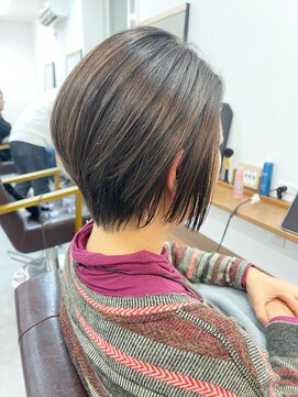 ランプ(Lamp) 【白髪染め可】ボブショート ビフォアー＆アフター/白髪ぼかし