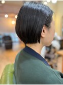 コンパクトシルエット切りっぱなしショートボブ laki/八丁堀　　